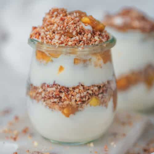 Apfelkuchen Parfait im Glas vegan