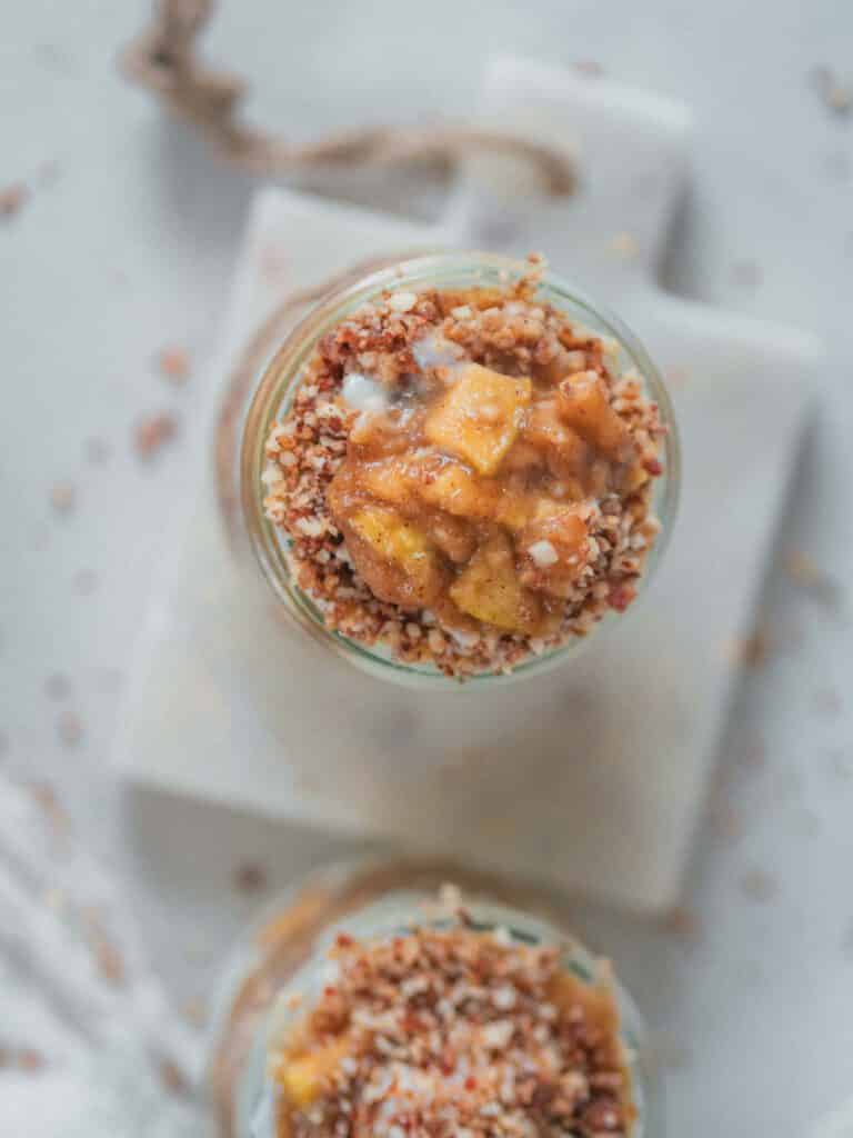 Apfelkuchen Parfait im Glas vegan