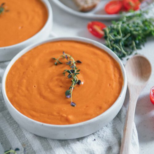 Tomatensuppe Vegan einfach mit weißen Bohnen