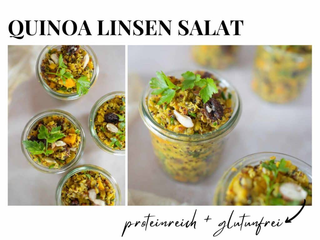 Quinoa Salat mit Linsen Rezept einfach