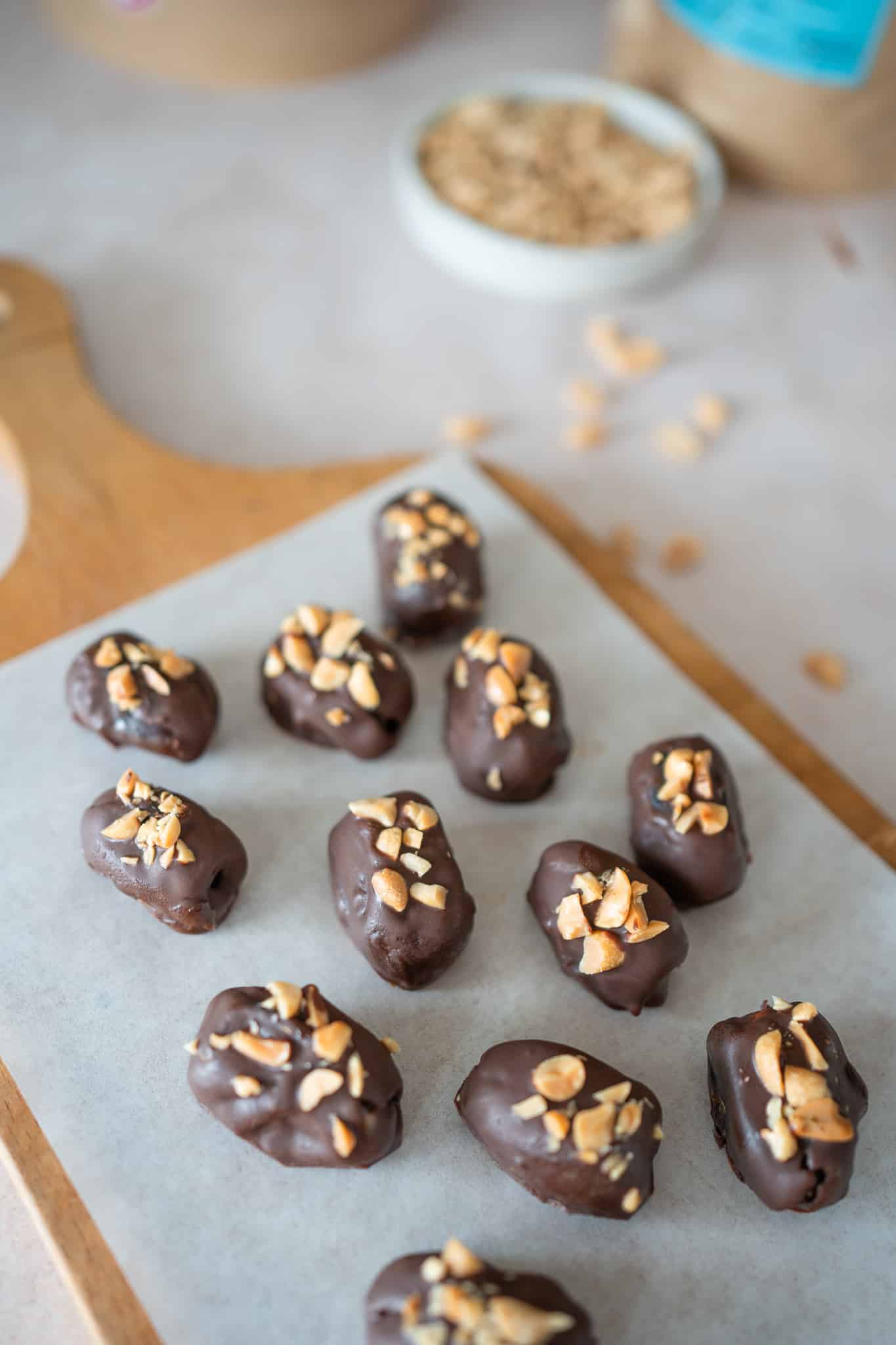 Vegane Snickers Datteln ohne Zucker