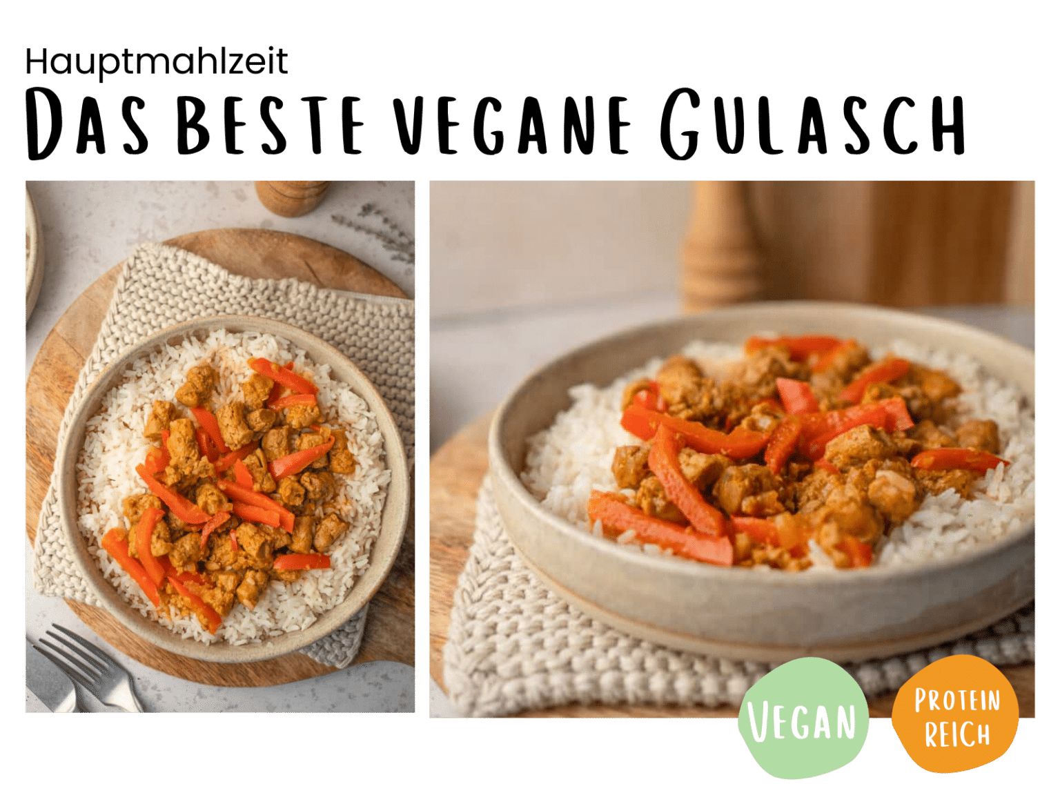 Das beste vegane Gulasch Rezept [proteinreich & gesund] Plantpower