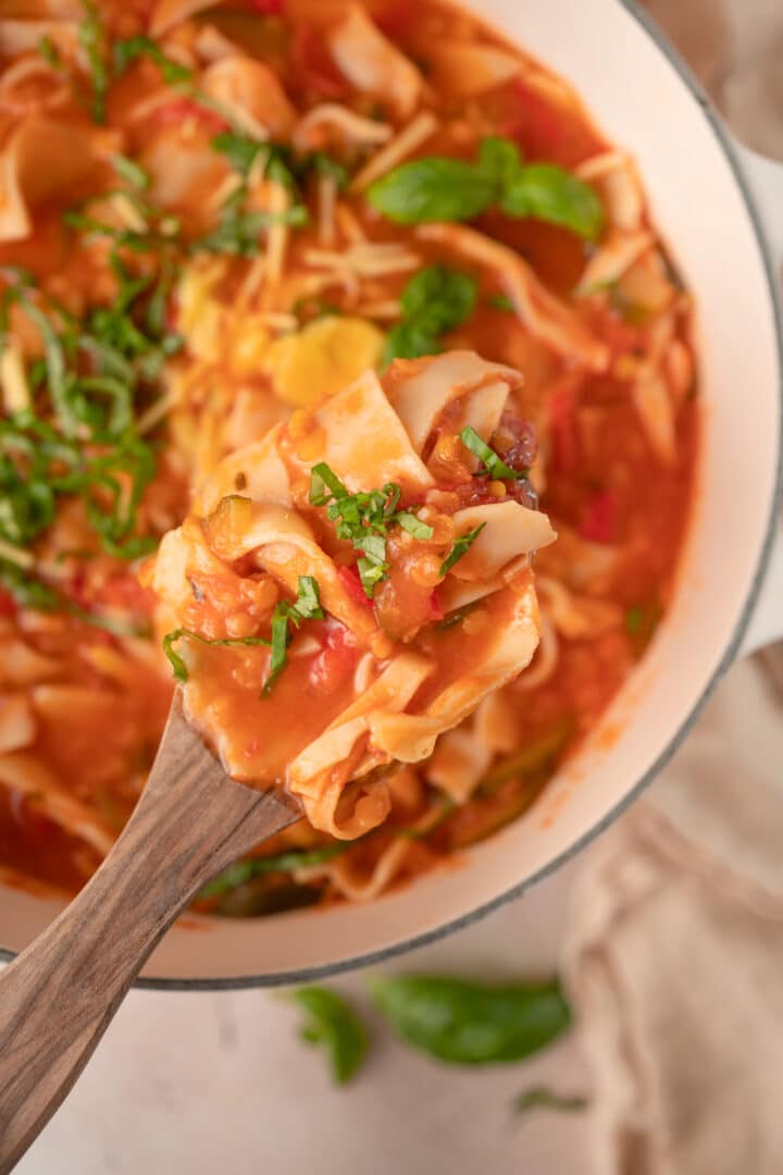 Linsen Lasagne Suppe | Plantpower Nutrition